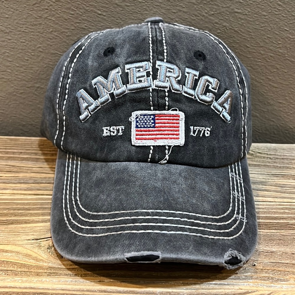 American Gray Women's Distressed Trucker Baseball Cap